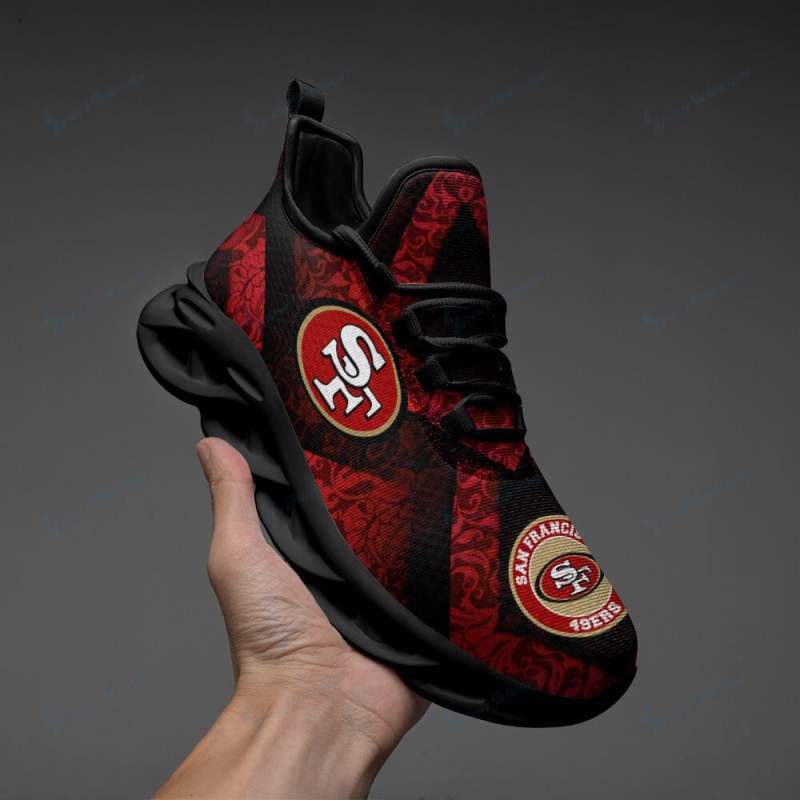 San Francisco 49ers Yezy Running Sneakers Back View