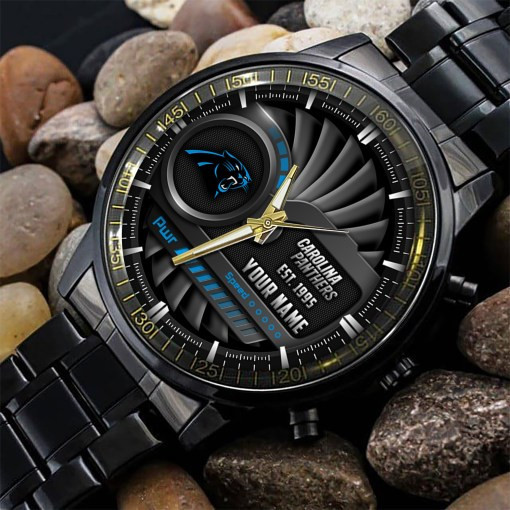 Carolina Panthers Black Fashion Watch 4