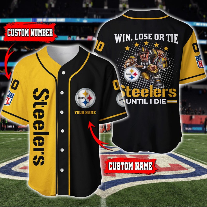 Pittsburgh Steelers Personalized Baseball Jersey