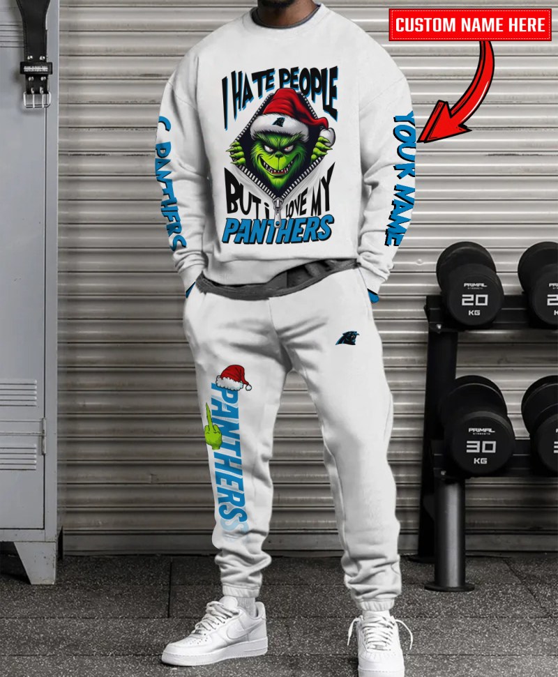 Carolina Panthers Combo Unisex Sweatshirt and Sweatpants - Holiday Apparel