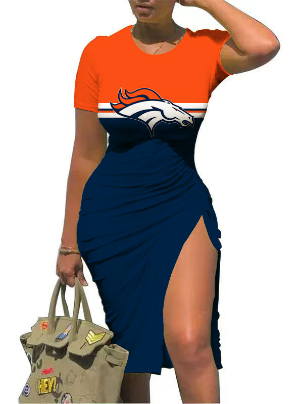 Denver Broncos Slit Bodycon Dress