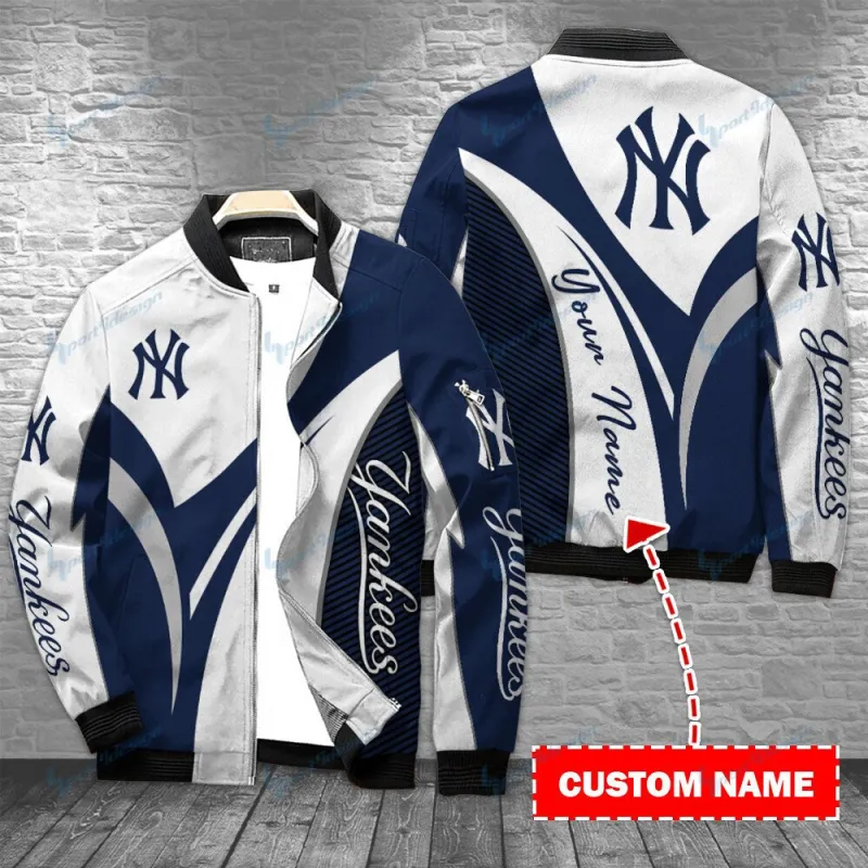 New York Yankees Personalized Bomber Jacket Front View