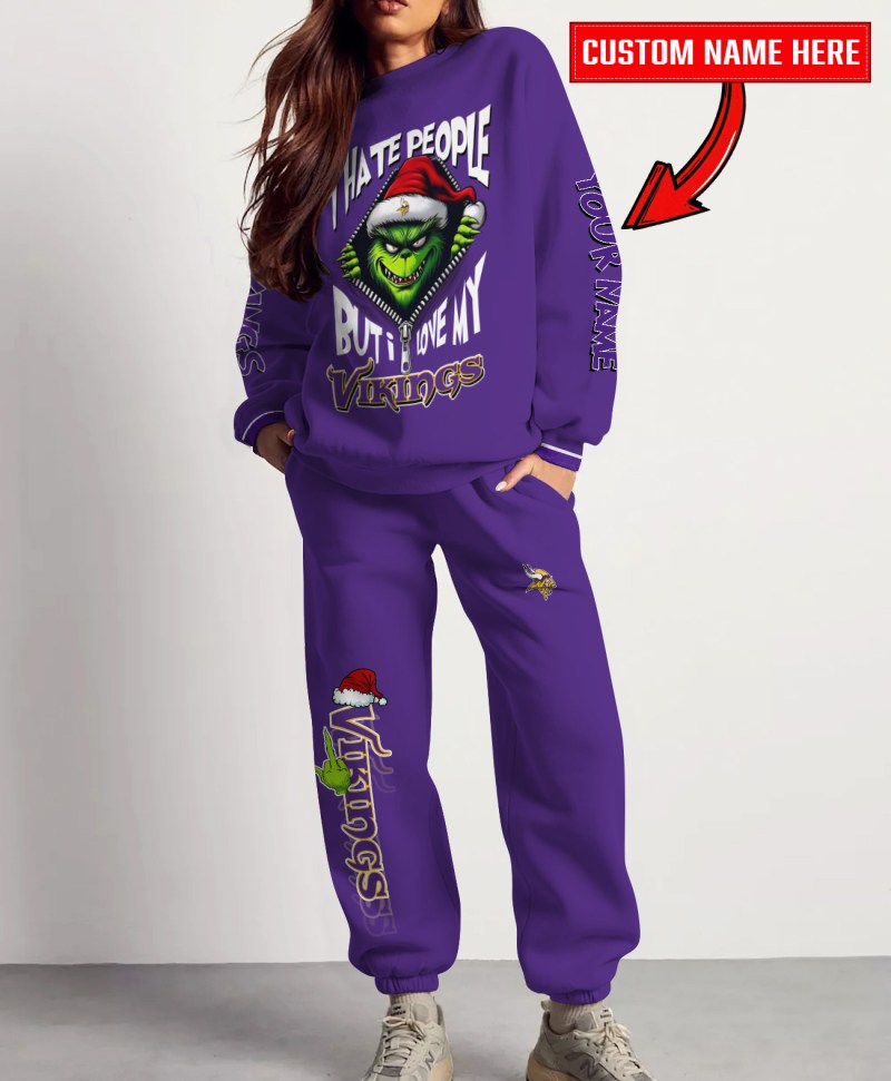 Minnesota Vikings Ugly Christmas Combo Sweatshirt and Sweatpants