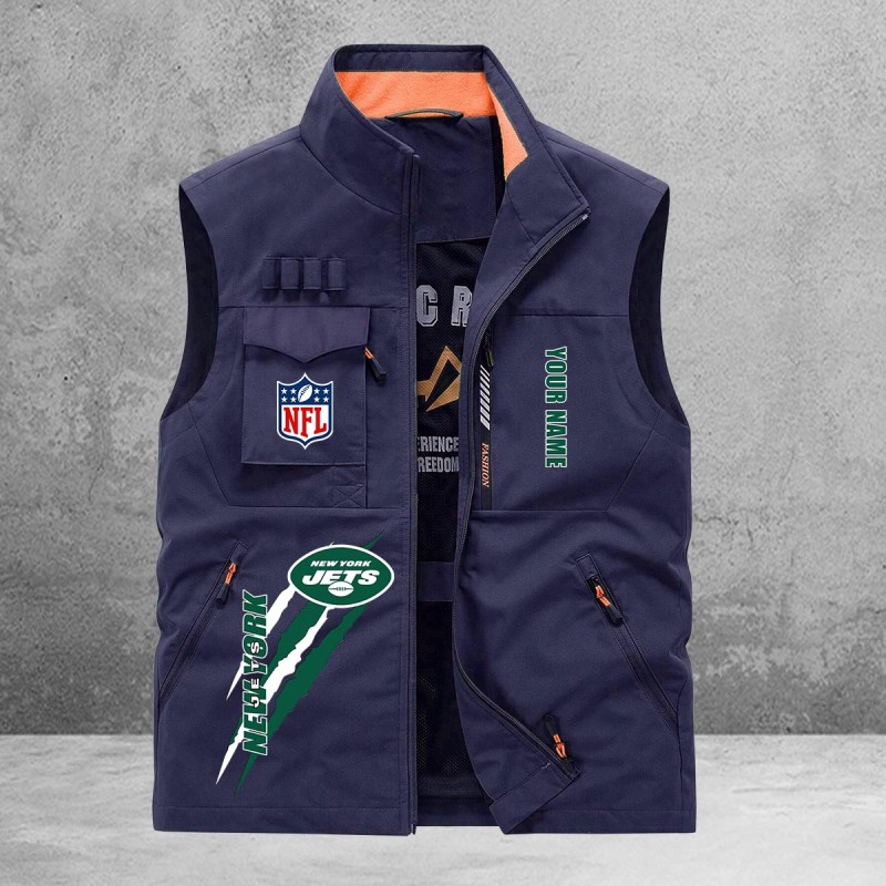New York Jets Multi-Pockets Vest - Back View