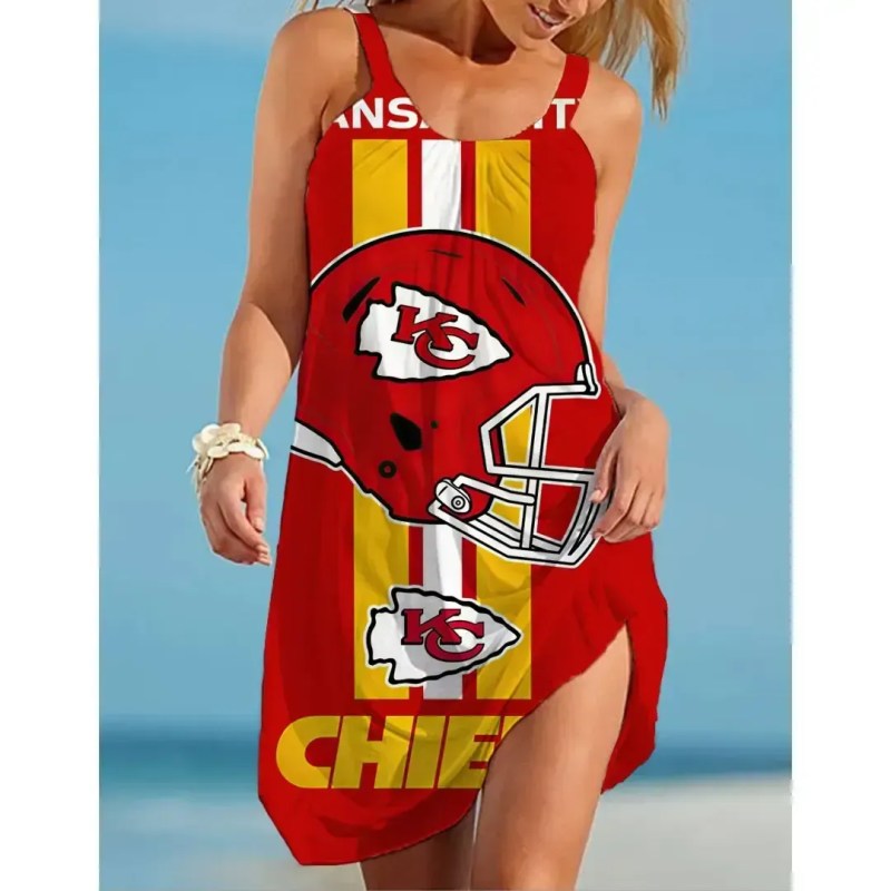 Kansas City Chiefs Printed Beach Dress