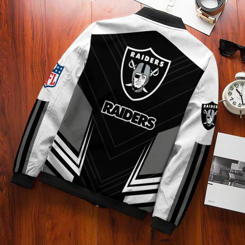 Las Vegas Raiders Bomber Jacket Back View