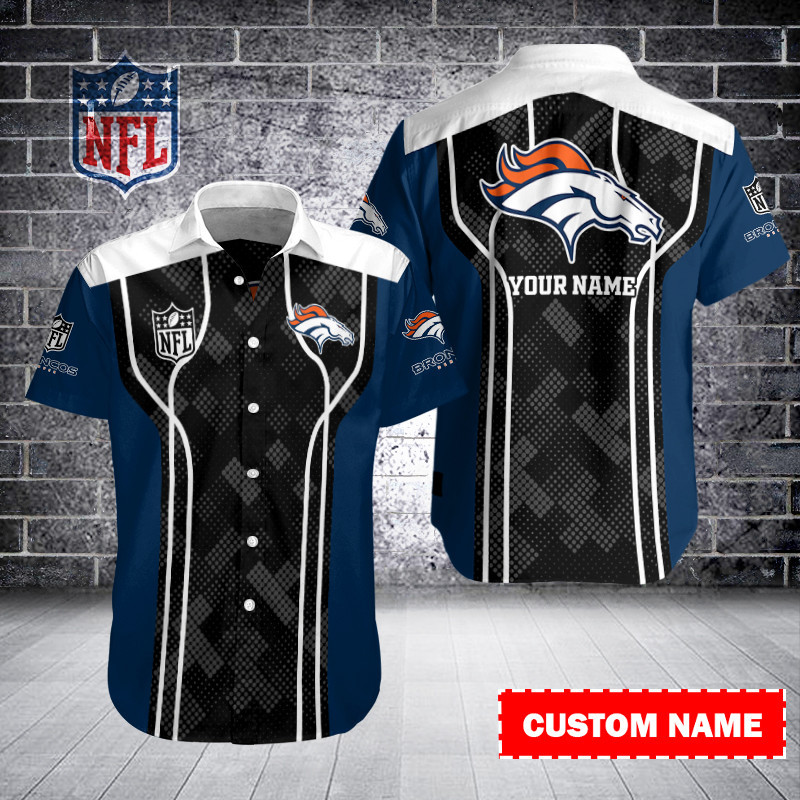 Denver Broncos Personalized Button Shirt Sizing Chart