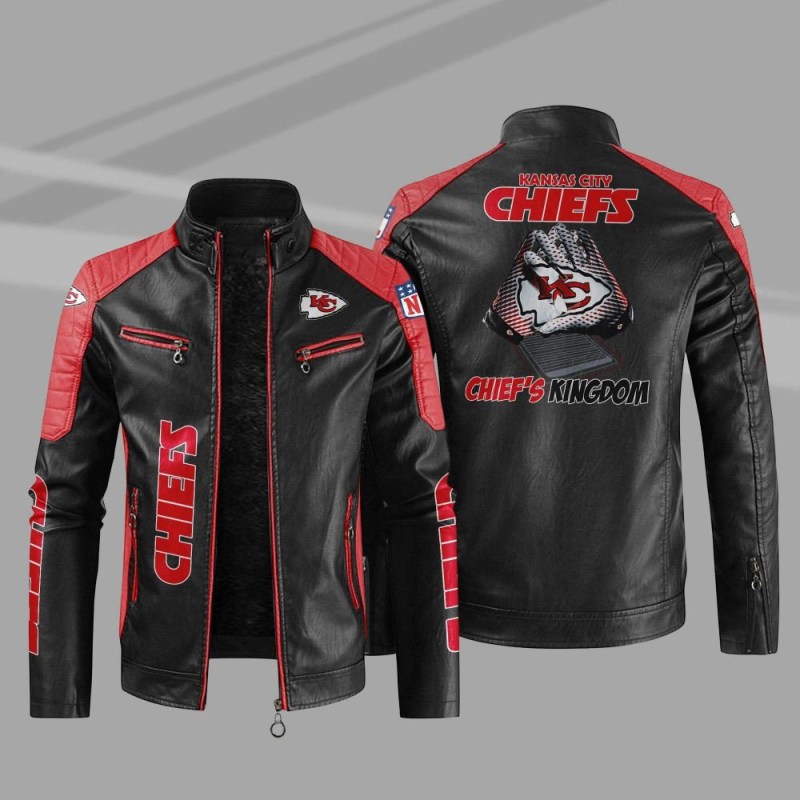 Kansas City Chiefs Stand Collar Leather Jacket
