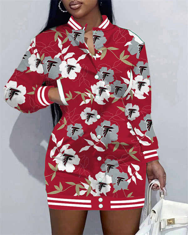 Atlanta Falcons Women's Button Down Jacket Dress