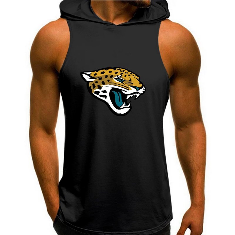 Jacksonville Jaguars Man Gym-Sport Hoodie Vest Image 6