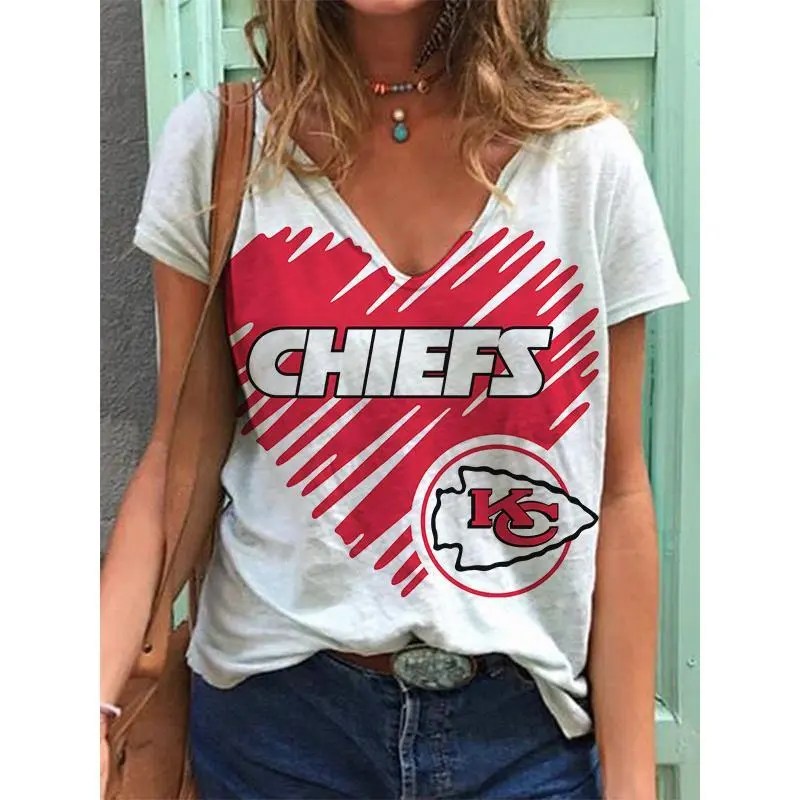 Kansas City Chiefs V-neck Women T-shirt