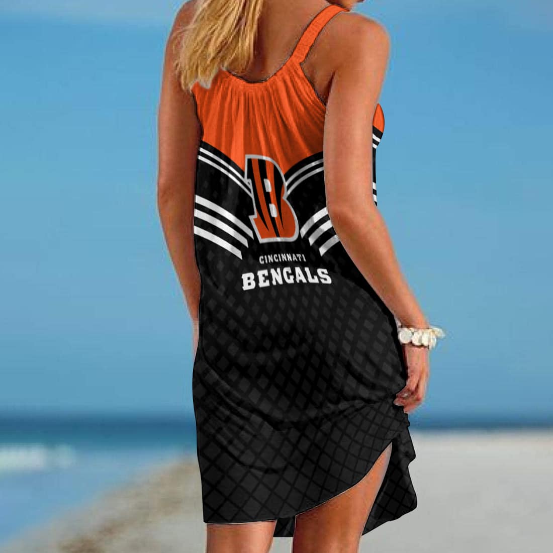 Cincinnati Bengals Beach Dress Back View