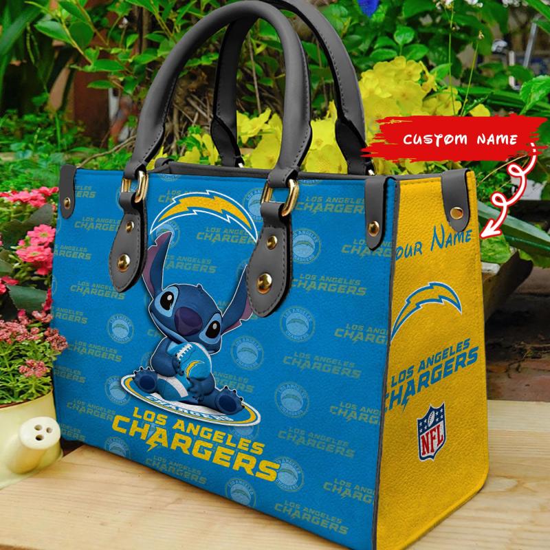 Los Angeles Chargers Personalized Leather Hand Bag