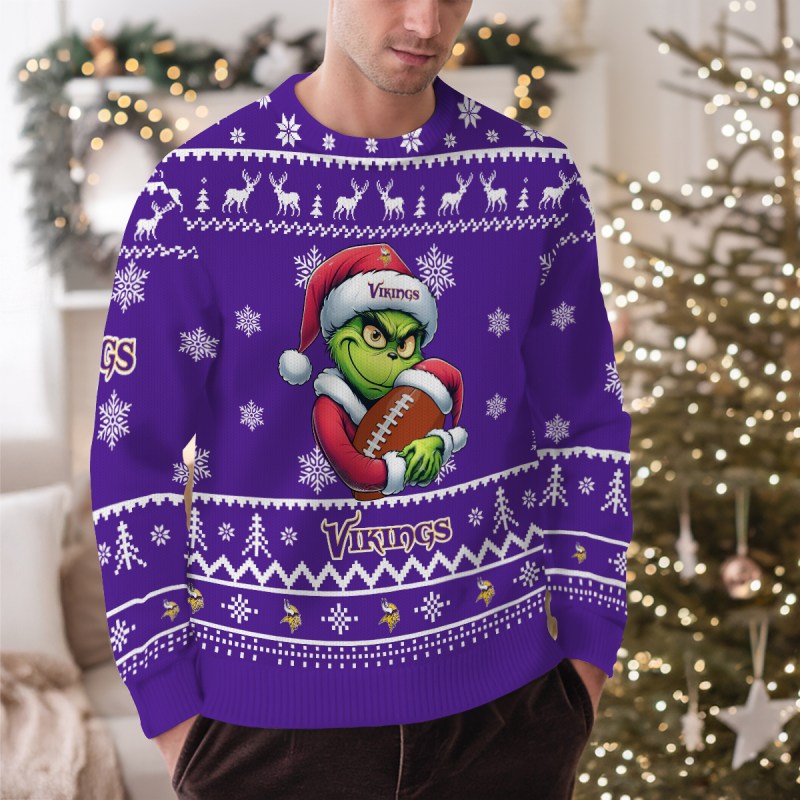 Minnesota Vikings Ugly Christmas Sweater Outdoor View 1