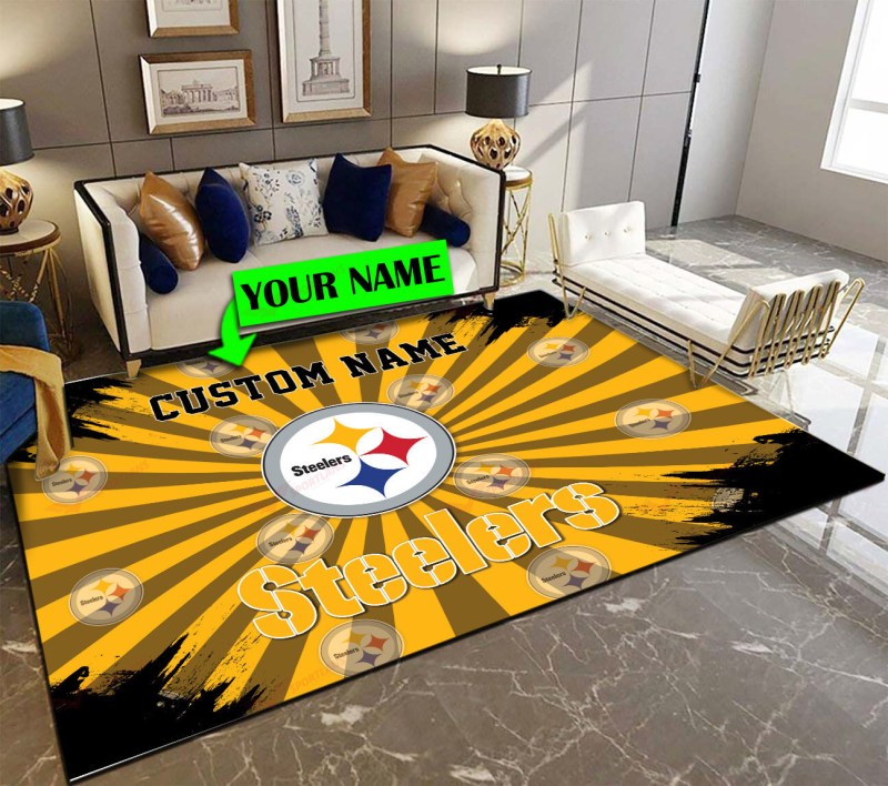 Pittsburgh Steelers Personalized Premium Rectangle Rug - 1