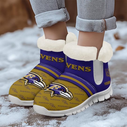 Cozy Snow Boots for Ravens Fans