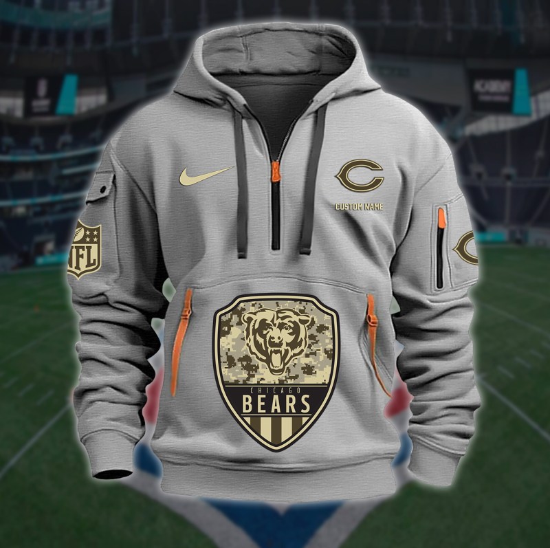 Chicago Bears Quarter Zip Hoodie Image 1