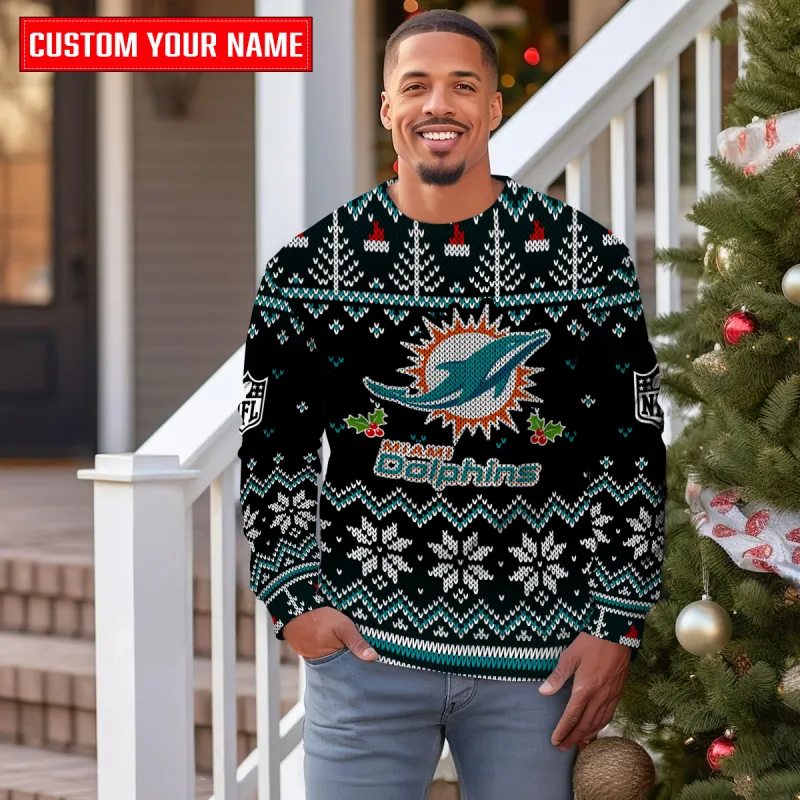 Miami Dolphins Ugly Christmas Sweater - Image 4