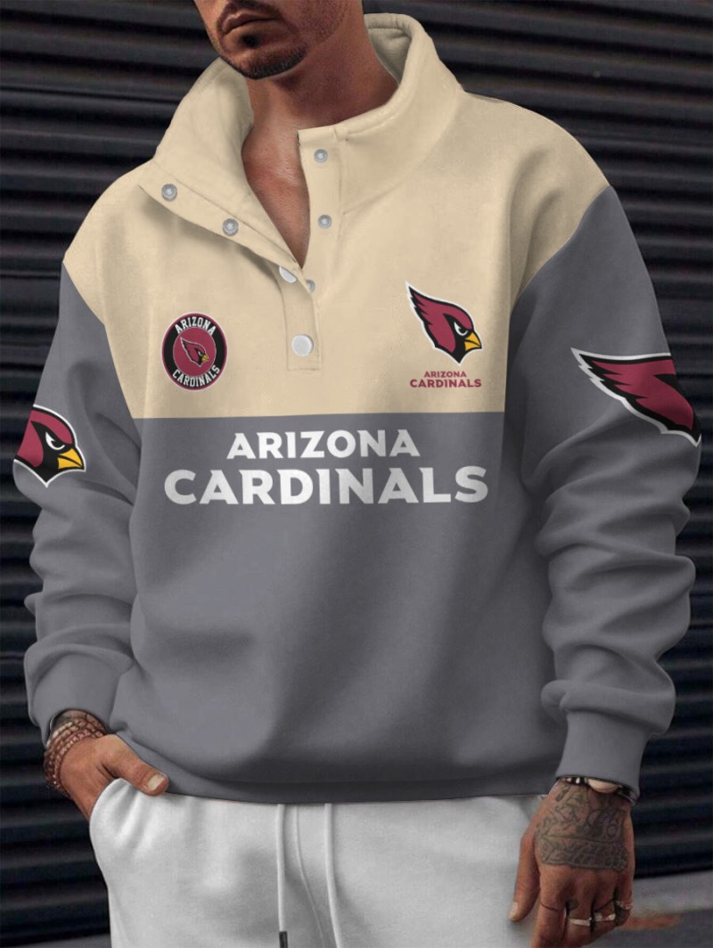 Arizona Cardinals Casual Colorful Stand Collar Sweatshirt