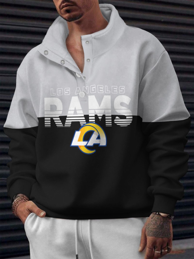 Los Angeles Rams Casual Colorful Stand Collar Sweatshirt