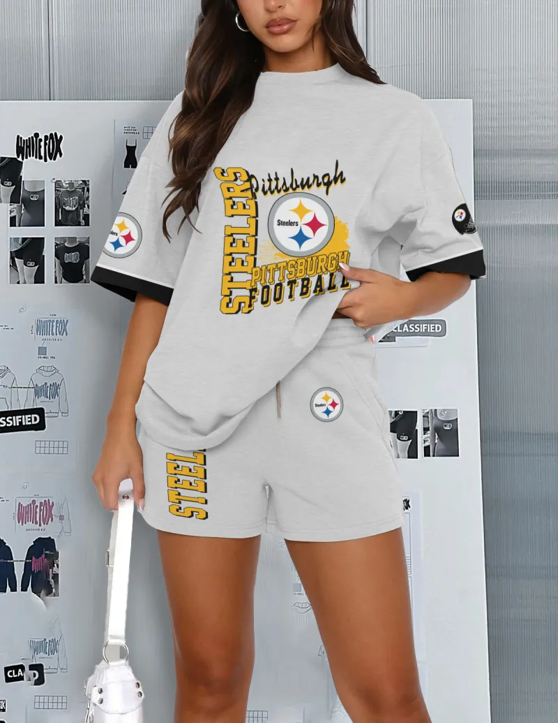 Pittsburgh Steelers Top And Shorts Two-Piece Suit