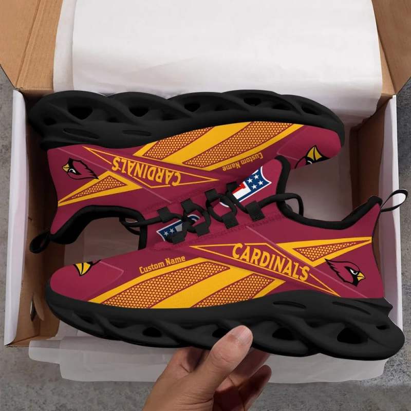 Arizona Cardinals Personalized Yezy Running Sneakers Back View