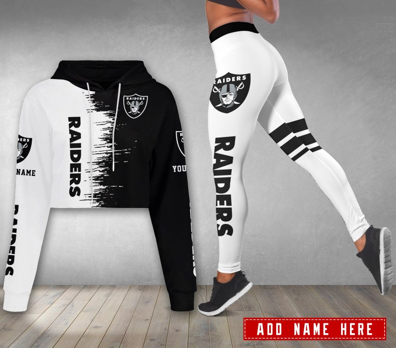 Las Vegas Raiders Personalized Combo Croptop Hoodie And Leggings