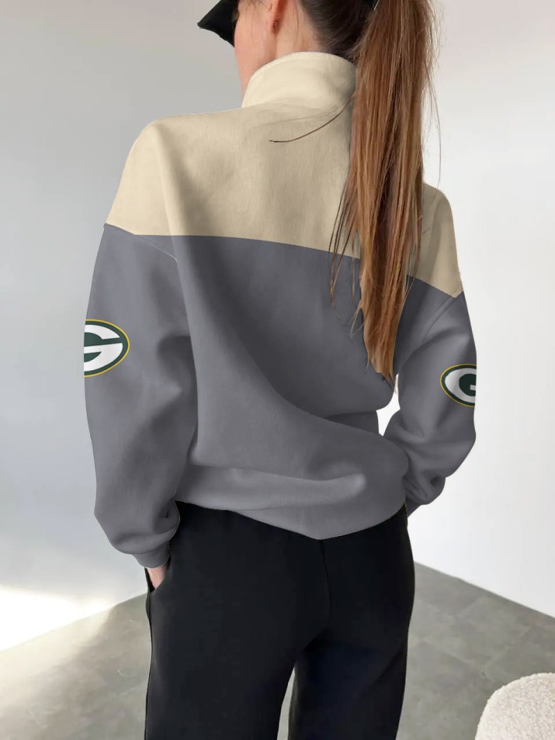 Casual Colorful Stand Collar Sweatshirt