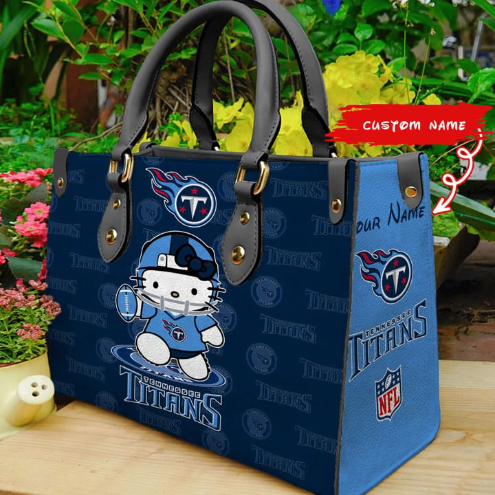 Tennessee Titans Kitty Personalized Leather Hand Bag