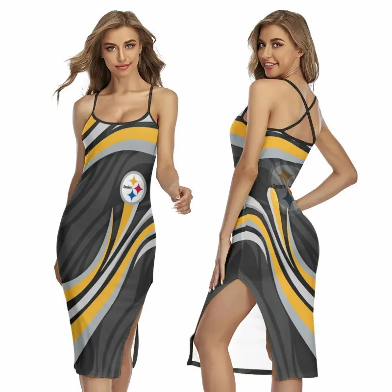 Pittsburgh Steelers Women's Back Cross Cami Dress