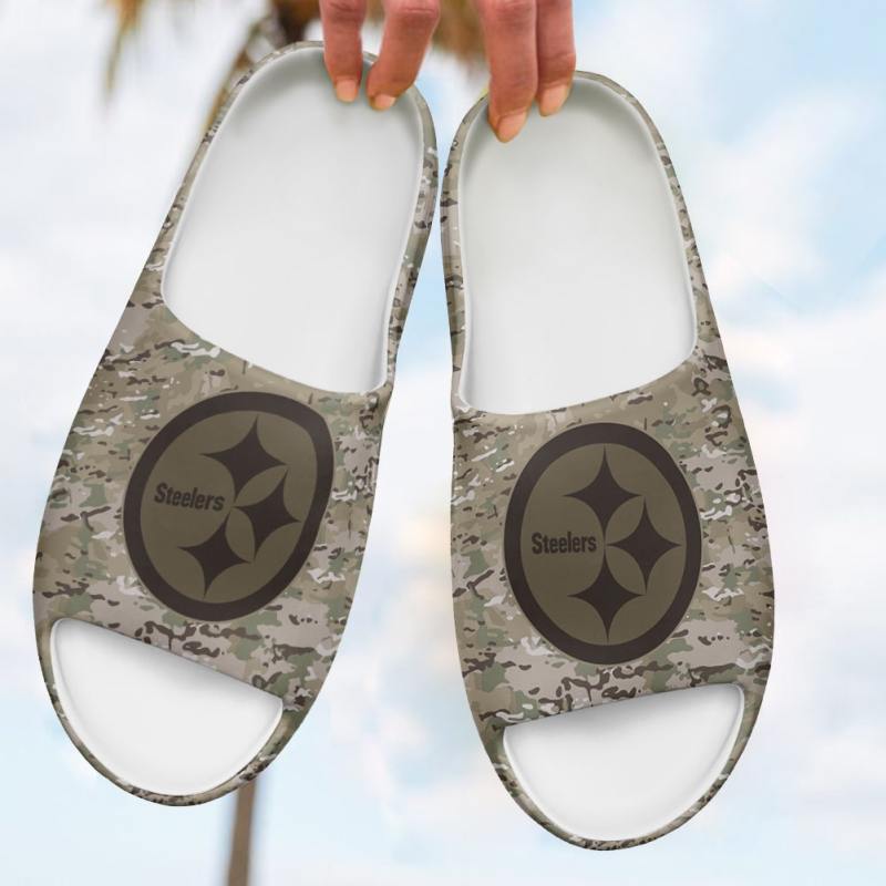 Pittsburgh Steelers Yeezy Slippers Front View