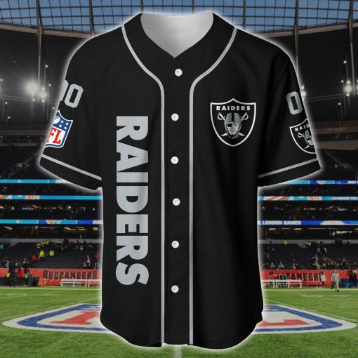 Las Vegas Raiders Personalized Baseball Jersey Back