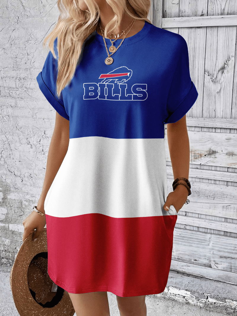 Buffalo Bills Women's Hidden Pocket Batwing Casual Dress