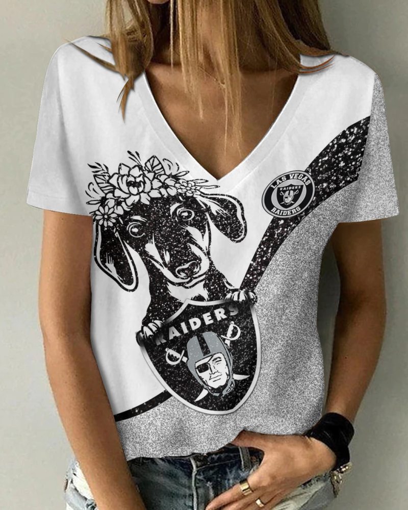 Las Vegas Raiders V-neck Women T-shirt Image 1