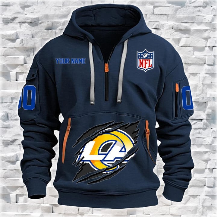Los Angeles Rams Quarter Zip Hoodie Detail