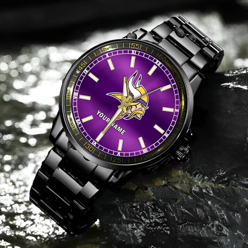 Minnesota Vikings Black Fashion Watch Display