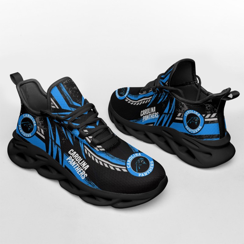 Carolina Panthers Yezy Running Sneakers BB279 6 Carolina Panthers Yezy Running Sneakers Side View