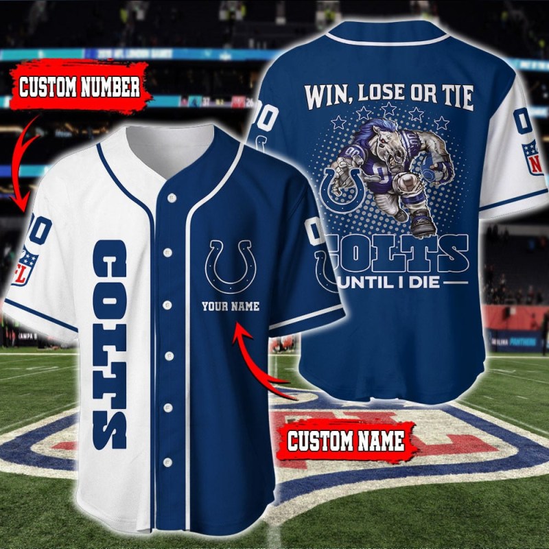 Indianapolis Colts Personalized Baseball Jersey