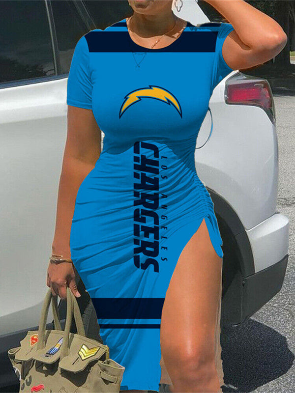 Los Angeles Chargers Slit Bodycon Dress