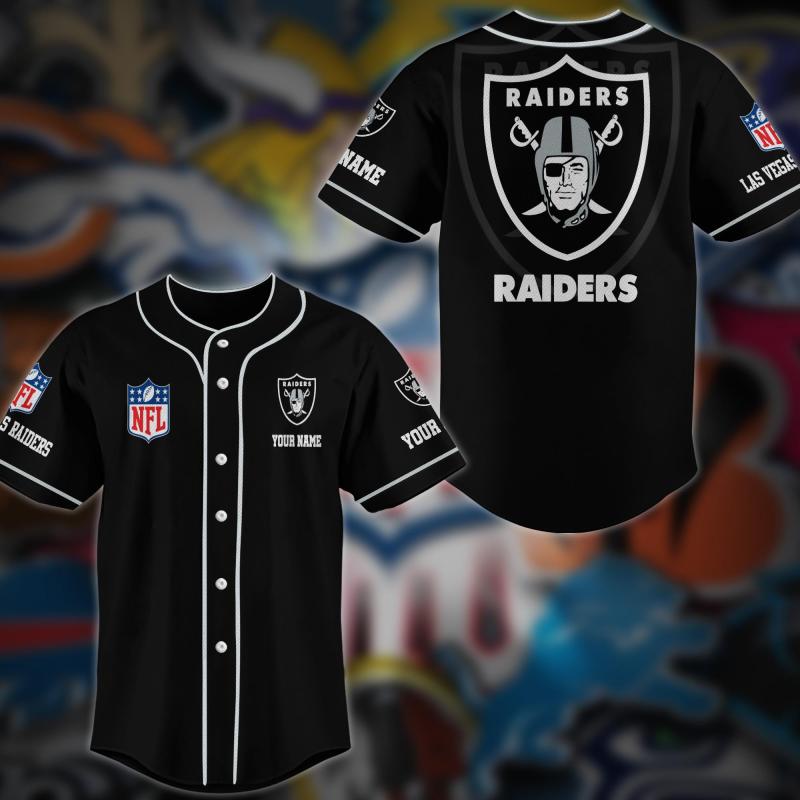Las Vegas Raiders Personalized Baseball Jersey