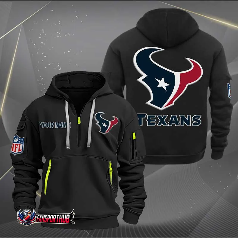 Houston Texans Personalized Quarter Zip Hoodie