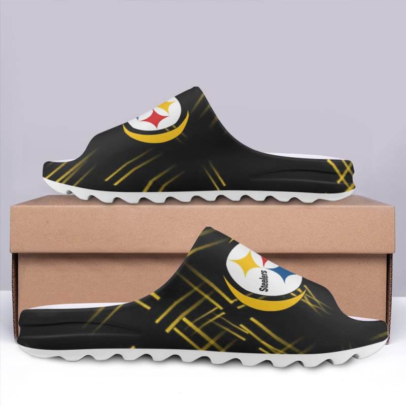 Pittsburgh Steelers Yeezy Slippers Back View
