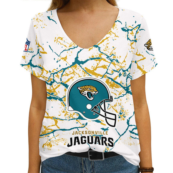 Ladies V-neck Jacksonville Jaguars T-shirt