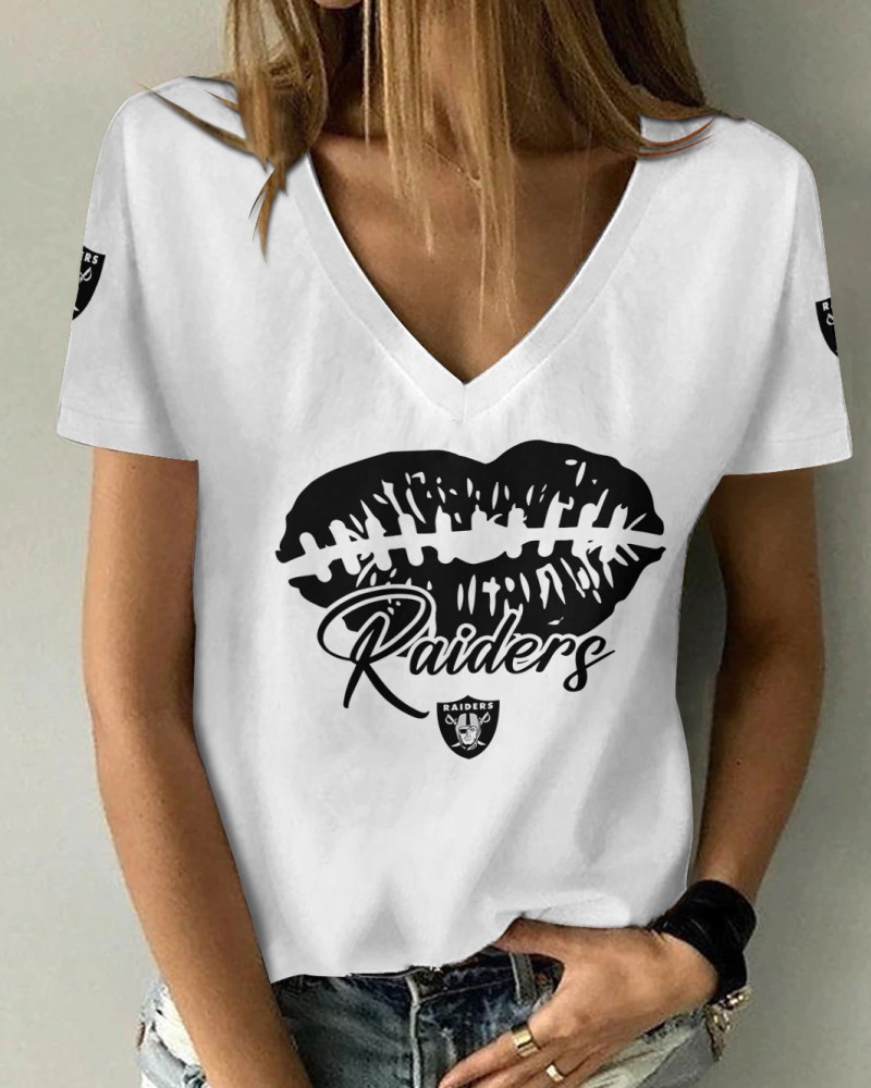 Las Vegas Raiders Summer V-neck Women T-shirt