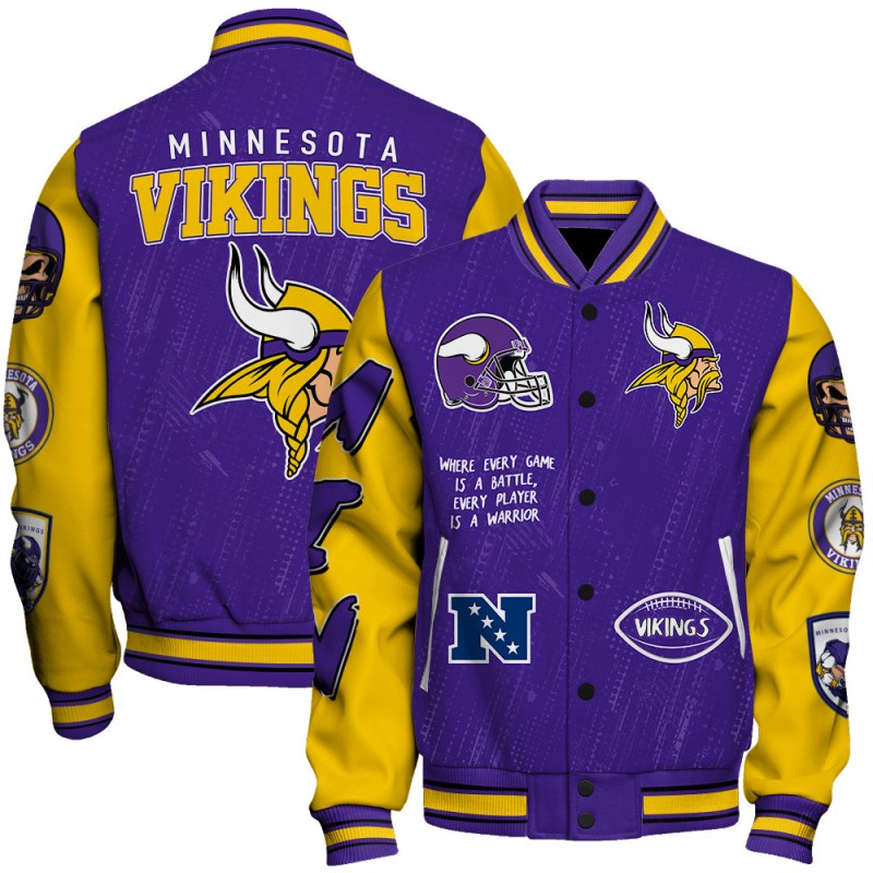 Minnesota Vikings Unisex Athletic Legacy Varsity Jacket