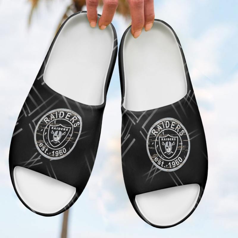 Las Vegas Raiders Yeezy Slippers - Side View