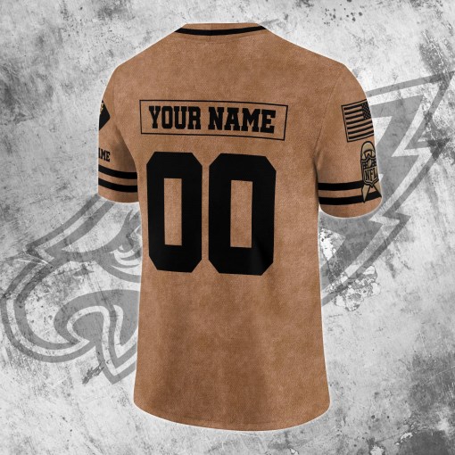 Philadelphia Eagles Custom V-neck Jersey Back View