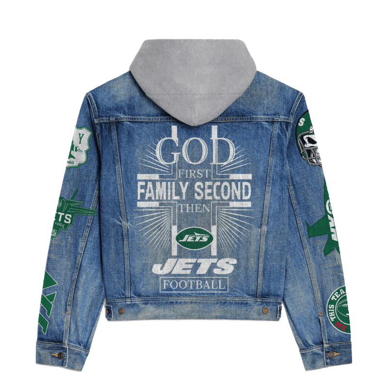 New York Jets Hooded Denim Jacket 3