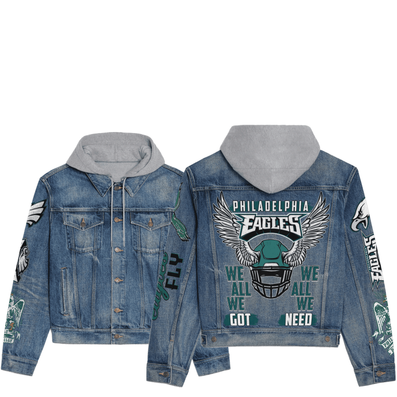 Philadelphia Eagles Hooded Denim Jacket