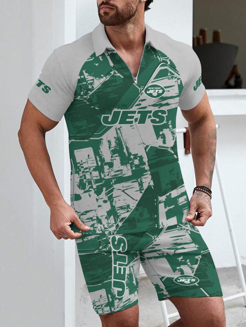New York Jets Limited Edition ZIP Polo Shirt And Shorts